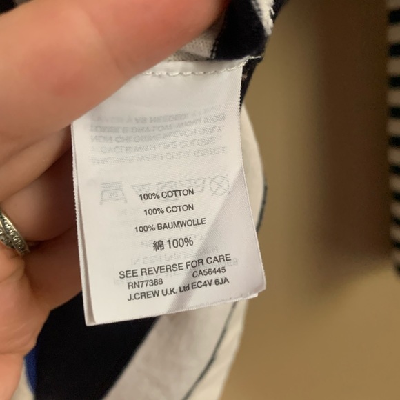 J crew• blue cream multi striped 3/4th sleeve - Picture 6 of 7